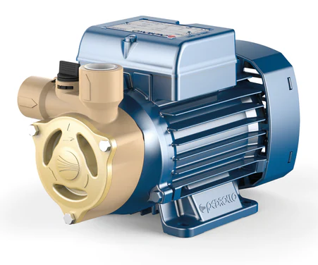 blue and gold water pump