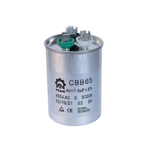 PS&W 40/7.5 uF 40+7.5 MFD 370V or 440V Dual Run Start Round A/C Capacitor CBB65 CBB65B Air Conditioner Capacitors for AC Unit Fan Motor Start or Heat Pump or Condenser Straight Cool