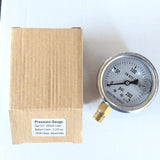 Houston GAUGES 2-1/2inch Dial Size, Liquid Filled Pressure Gauge, 0-200psi, 304 Stainless Steel Case, 1/4 inchNPT Lower Mount
