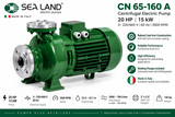 Sea-Land CN 65-160 A Centrifugal Water Pump 20HP 220/460V 3PH 60Hz 3" x 2.5" – Made in Italy