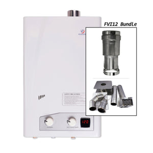 Eccotemp FVI12 Indoor 4.0 GPM Natural Gas Tankless Water Heater Horizontal Bundle