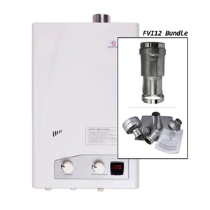 Eccotemp FVI12 Indoor 4.0 GPM Liquid Propane Tankless Water Heater Vertical Bundle