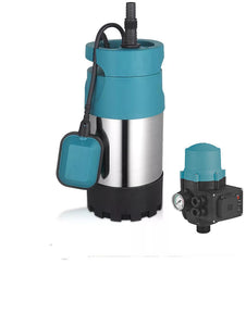 PS&W 1.4HP/110V Submersible Shallow Well Automatic Booster Pump System Up to 60 PSI/1200 GPH with Smart Controller, Tankless System for Irrigation or Residential Use from Tanks or Cisterns
